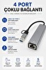 Coverzone USB-A ve Type-C 4 Port USB Hub- ENT 3 USB-A - RJ45 Gigabit Ethernet Adaptörü 1000 Mbps LAN USB 3.0 5 Gbps Hızlı Veri