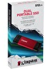 Kingston 512GB 1050/950Mb/s USB Gen 2.2 Type-C Mini Kırmızı Harici Taşınabilir SSD Bellek Kırmızı