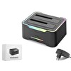 Hadron HDX1790 USB 3.0 HDD SSD 2.5-3.5" SATA Klonlama Destekli RGB  Disk İstasyonu