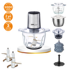 Tigrecook 1000 Pro 2.3 L Cam ve Çelik Hazneli Et Kıyma & Sebze Rondo Doğrayıcı - Ekstra 1.2 L Hazne
