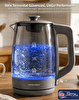Premier PRK 1318A Borosilikat Renkli Cam Gövdeli Manyetik Filtre Kapaklı Kettle - LED Işıklı