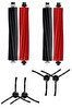 Rovexa Roborock Q8 & Q8 Max Uyumlu 2 Adet Ana Fırça 4 Adet Siyah Yan Fırça