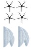 Rovexa Roborock G10 Uyumlu 4 Adet Siyah Yan Fırça 4 Adet Mop Fiber Paspas