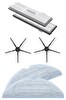 Rovexa Roborock G10 Uyumlu 2 Adet Hepa Filtre 2 Adet Siyah Yan Fırça 2 Adet Mop Fiber Paspas