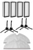 Rovexa Roborock Q8 & Q8 Max Uyumlu 4 Adet Hepa Filtre 4 Adet Siyah Yan Fırça 2 Adet Mop Fiber Paspas