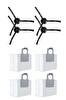 Rovexa Roborock Q8 & Q8 Max Uyumlu 4 Adet Siyah Yan Fırça 4 Adet Toz Torbası