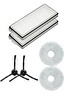Rovexa Roborock QRevo Plus Uyumlu 2 Adet Hepa Filtre 2 Adet Siyah Yan Fırça 2 Adet Mop Fiber Paspas