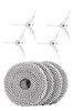Rovexa Roborock QRevo S Uyumlu 4 Adet Beyaz Yan Fırça 4 Adet Mop Fiber Paspas