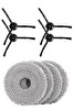Rovexa Roborock QRevo Plus Uyumlu 4 Adet Siyah Yan Fırça 4 Adet Mop Fiber Paspas