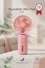 Torima F57 Şarjlı El Vantilatörü Masaüstü Stantlı 3 Kademeli Taşınabilir Mini Fan Pembe