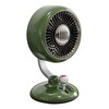 Juo Q3 Şarjlı Masaüstü Fan LED Işıklı Taşınabilir Mini Vantilatör 3 Kademeli Retro Yeşil