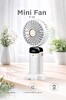 Başkenttekno F19 Şarjlı Masaüstü Vantilatör Dijital Göstergeli 90 Derece Katlanabilir Mini Fan Beyaz