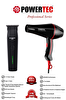 Powertec TR-601 Fön Makinesi - TR-375 Erkek Bakım Kiti (Hediye Paketli Çeyiz Seti)
