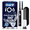 Oral-B iO6 Siyah Şarjlı Elektrikli Diş Fırçası - 2 Fırça Başlığı - Uzun Ömürlü Pil - Premium Seyahat Kabı