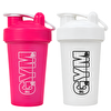 Cool Shaker Gym 550 ML Ölçekli ve Sızdırmaz Kapaklı Protein Shaker 2'li Set Pembe-Beyaz