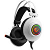Rampage RM-K1 Pulsar USB 7.1 Surround-Titreşim RGB Işık Efektli Mikrofonlu Beyaz Oyuncu Kulaklığı