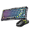 GravaStar Mercury K1 Lite+M2 Kablosuz RGB Mekanik Gaming Klavye ve Mouse Seti Siyah