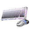 GravaStar Mercury K1+M1 Pro Kablosuz RGB Mekanik Q Gaming Klavye Mouse Seti Beyaz