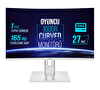 Warp WRP27-165-W 27" 165HZ 1MS RGB 1000R Curved (HDMI+DP) Freesync+G-Sync FHD Beyaz Oyuncu Monitörü