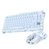 GravaStar Mercury K1 Mekanik Gaming Klavye Ve M1 Pro Kablosuz Optik Mouse Seti - Buz Mavisi