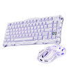 GravaStar Mercury K1 Mekanik Gaming Klavye ve M1 Pro Kablosuz Optik Mouse Seti Lavender Purple