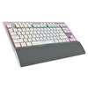 Rampage BERU 2.4G ve Bluetooth Kablosuz Slim Red Switch RGB Mekanik Oyuncu Klavyesi Beyaz