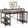 Zizuva Tasarım 160x95x60 CM Monitör Raflı Çalışma Masası