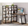 Zizuva Tasarım 145x60x75 CM Kitaplıklı Ceviz Çalışma Masası