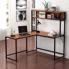 Zizuva Tasarım 140x150x50 CM L Model Kitaplıklı Çalışma Masası