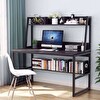 Zizuva Tasarım 120x140x60 CM Kitaplıklı Metal Siyah Çalışma Masası