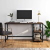 Zizuva Tasarım 140x75x60 CM Raflı Ceviz Çalışma Masası