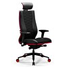 Metta Samurai Red Ergonomik Fileli ve Deri Oyuncu / Ofis Koltuğu - 2E2.3.7.B7 Kırmızı-Siyah