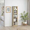 Adore Mobilya Modern 5 Raflı Kitaplık - Florida Meşe 43x182x26 CM