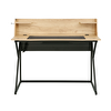 Adore Mobilya T-Cross Metal Ayaklı Raflı Çalışma Masası Ceviz-Siyah 115.5x106x55 CM