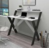 Reyo Enda Home X Ayaklı Raflı Ders Çalışma Masası 50x90 CM Antrasit - Beyaz