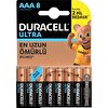 Duracell Ultra Alkalin AAA 8'li İnce Kalem Pil