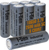 I-Gen Batteries Industrial E002 Inr 18650 3.7V 2600 Mah 5c 9.62WH Li-Ion Şarjlı Pil Düz Başlı Lityum Pil 8'li Paket