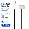 ScHitec ZR332S USB-C MagSafe 3 Örgülü 2 Metre MacBook Air Pro Uyumlu Siyah Şarj Kablosu