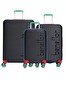 United Colors Of Benetton BNT500 Polikarbon Kırılmaz Siyah 3'lü Valiz Seti