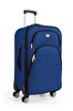 Louisiana Polo 1081 4 Teker Kumaş Saks Mavi Kabin Boy Valiz