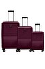 Louisiana Polo 1811 Polikarbon 4x2 Teker Bordo 3'lü Valiz Seti
