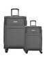 Pierre Cardin 04PC6000 Lüx Kumaş Antrasit Büyük ve Kabin Boy 2'li Valiz Seti