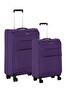 Pierre Cardin 04PC4200 Büyük ve Orta Boy Lüx Kumaş Mor 2'li Valiz Seti