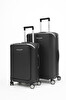 Pierre Cardin 04PC7090 Orta Ve Kabin Boy 2'li Set %100 Polipropilen Valiz Siyah