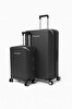 Pierre Cardin 04PC7090 Büyük Ve Kabin Boy 2'li Set %100 Polipropilen Valiz Siyah