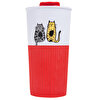 Biggdesign Cats 450 ML Plastik Kırmızı Mug