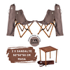 Bag The Joy Kahverengi İskelet Koyu Gri Kılıf 50x50x50 CM Kahverengi Masa Ahşap Katlanır Masa Sandalye Seti