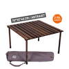 Bag The Joy 70x70x40 CM Ahşap Katlanır Rulo Antrasit Kamp ve Piknik Masası