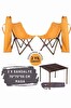 Bag The Joy Antrasit İskelet Hardal Kılıf Sandalye ve 70x70x55 CM Kahverengi Ahşap Katlanır Masa Seti