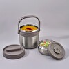Aryıldız AR262283 Bento Lunch Box 1.4 L Gri Yuvarlak Steel Yemek Termosu
